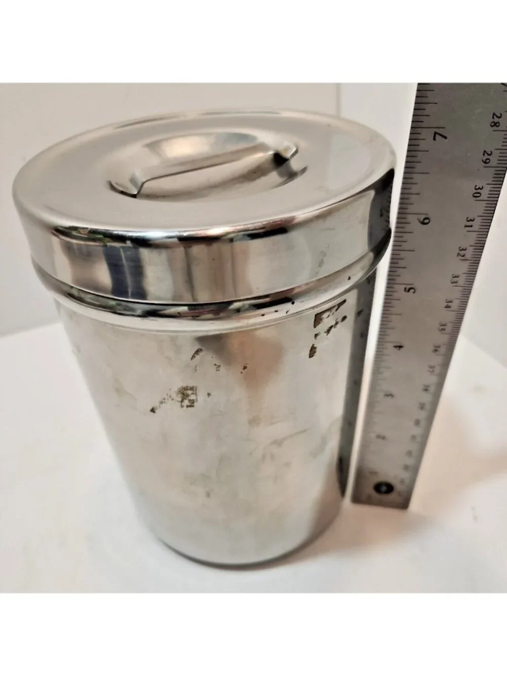Vtg Stainless Steel Canisters W/ Medical Lid - Set of 2  Vollrath 8802 Polar 3J